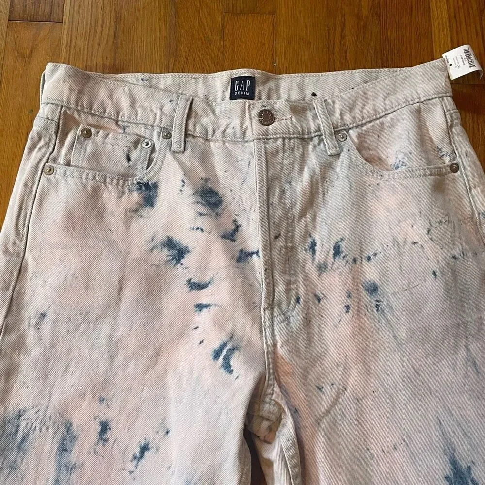 GAP | cheeky straight high rise light pink tie-dye jeans 12/31 NWT
